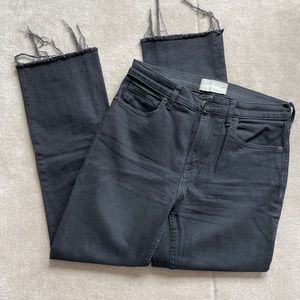 Everlane Jeans straight fit with cutoff hem, ink black size 28